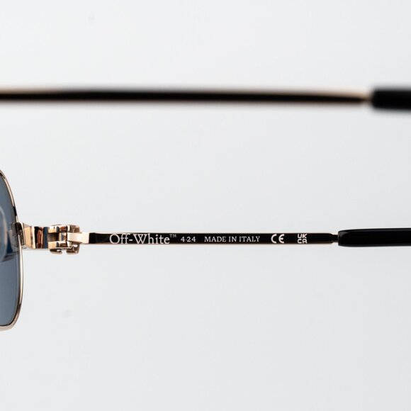 Off-White VAIDEN Men Sunglasses Gold Blue Oval OERI123 VAIDEN 7645 NEW AUTHENTIC - Picture 9 of 15